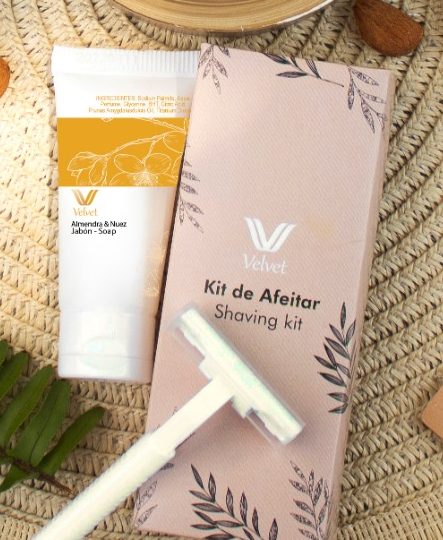 Set completo Velvet amenities con aroma fresco de almendras y nueces para hoteles business