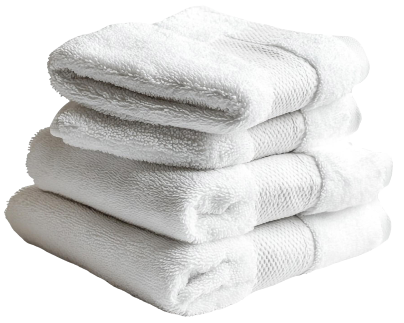 Una pila de toallas blancas frescas suaves y esponjosas limpieza y lujo